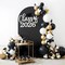 Graduation Party Decoration 2026 – Felt “Class of 2026” Backdrop Sign with Congrats Grad Decal | Balloon Arch Photo Booth Decor (White)